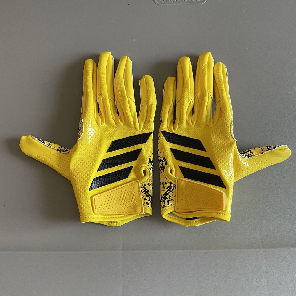 Adidas Adizero 15 Electric GripTack Football Gloves YELLOW Adult Medium NWOT